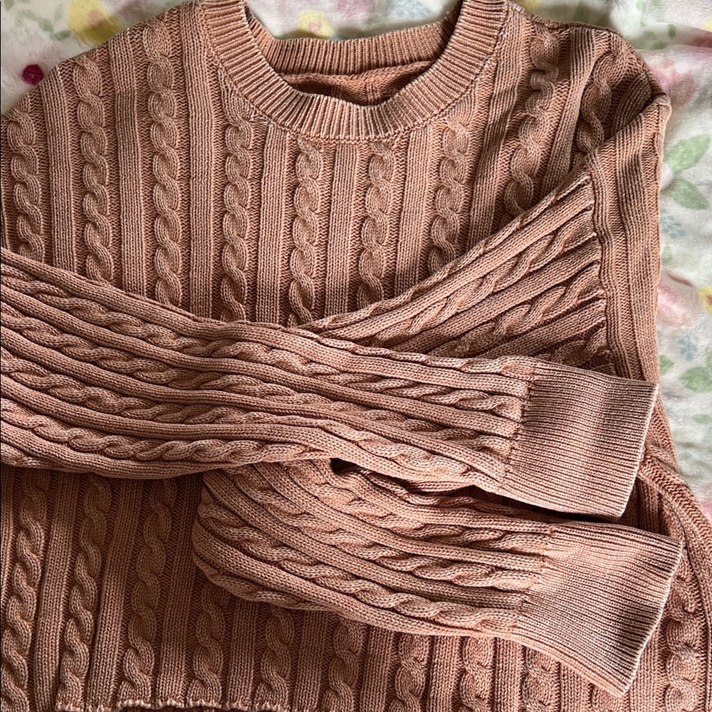 aerie Cable Knit Crewneck Sweater - Picture 7 of 7